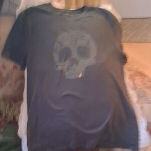 Lucky Brand Charcoal Skull Short Sleeve Tee